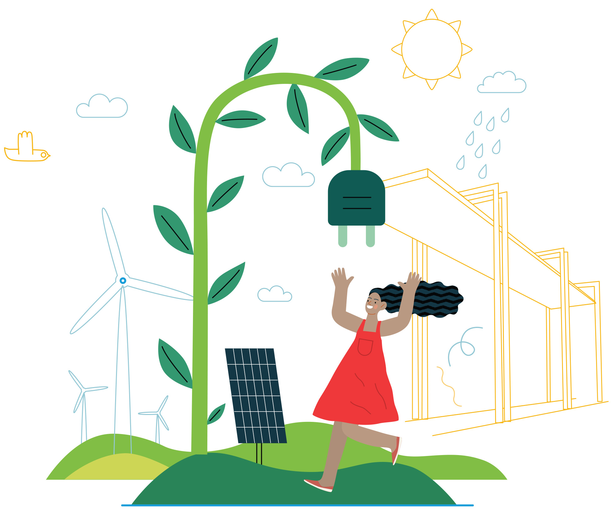 Graphic of a person with shopping bag